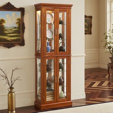 Wooden Curio Lighted Display