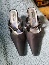 Unusual Black Fabric Evening stiletto Shoes By Esino Size 6