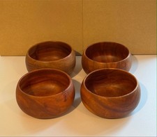 Acacia Wood Salad Bowls x 4 'Z Gallerie' Made In The Phillipines