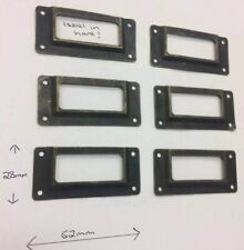 6 Card Frames For Draws,Haberdashery,vintage chest drawer label Holders Bronzed