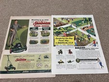 1957 Sunbeam & Bolens Double Page Advert – Vintage Lawn Mower Ad USA
