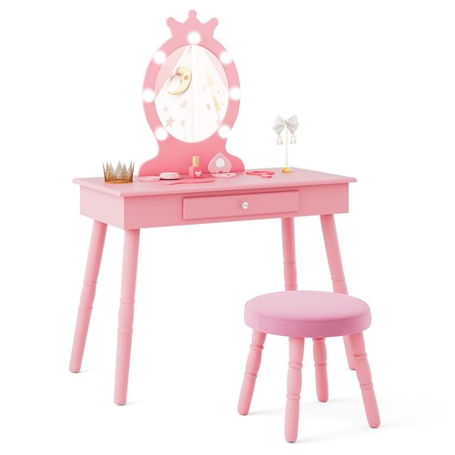 Gymax princess vanity table - princess, &
