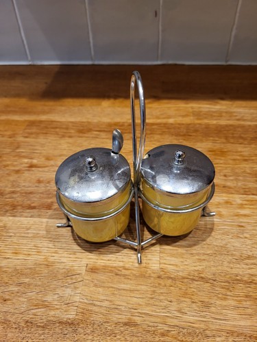 Vintage yellow ceramic cruet - yellow,