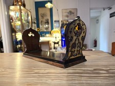 Antique mahogany wood and brass book slide - sliding book storage - Victorian