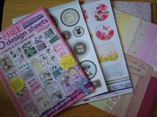Mixed Assorted Multi-coloured Papers & Toppers For Card Making