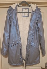 Girl's Marks And Spencer Metalic Blue Winter/ Rain Coat, Size: 14-15 Years