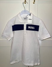 hugo boss white boys polo top