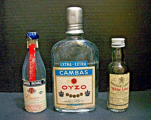 Vtg empty liquor bottles - 3,