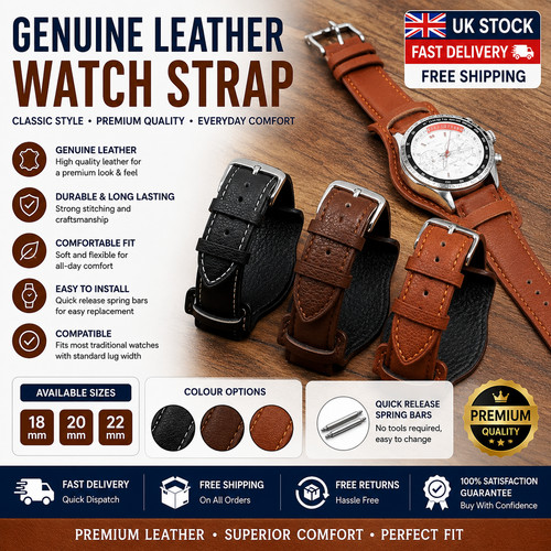 Leather bund watch - leather,