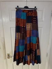 Brand New ROMWE Patchwork Elastic Waist Hippie Wide Leg Flares Trousers Size S 