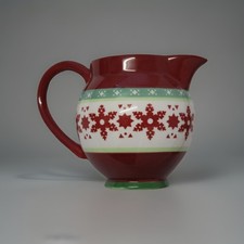 Gisela Graham Scandi Milk Jug Festive Stoneware Christmas Range