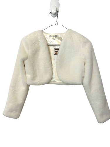 Girls faux fur bolero shrug - faux,