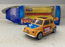 Burago 1/43 Fiat 500 Rally Boxed DieCast   Street Fire Series