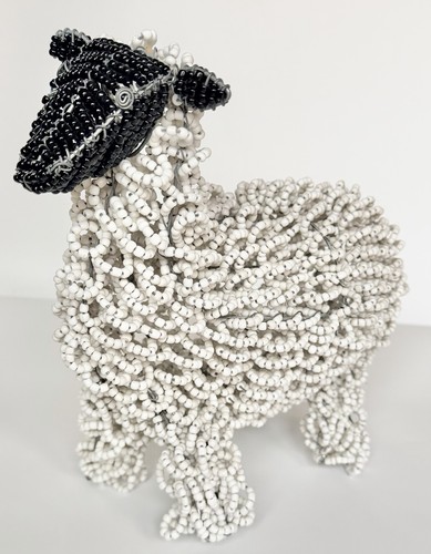 Large beaded wire sheep - large,