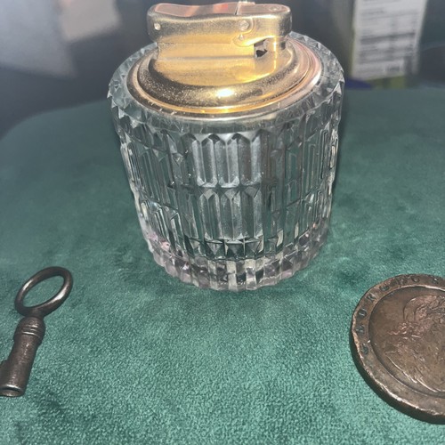 Vintage crystal brass table - brass,