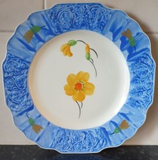 LOVELY MYOTT SON & CO HAINDPAINTED YELLOW FLOWER 9 3/4" PLATE 1930s PERFECT 8797