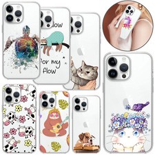 Animals Lovely Phone Case Clear TPU Cover For iPhone 16 Pro Max 15 14 13 12 11 8