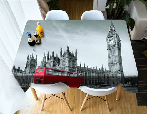 Double bus tower tablecloth - double, 3d