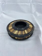 Antique Colonial Ceylon Porcupine Quill & Ebony Inlaid Bowl 6” diameter