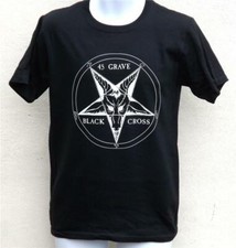 45 Grave Black Cross Logo T-Shirt - Punk Rock - Sizes Small to XXL