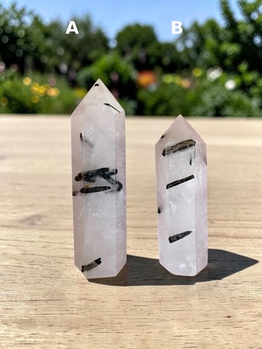 Tourmalinated quartz tower - tourmalinated,