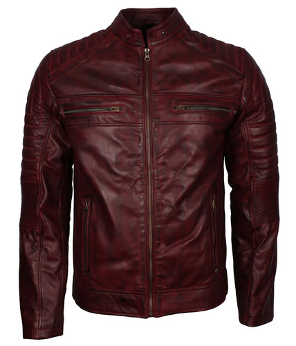 Men maroon lambskin leather - maroon,