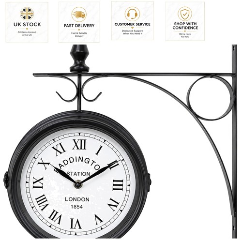 Retro double sided wall clock - retro,