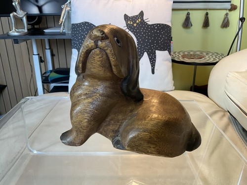 Handcrafted wooden dog - wooden,