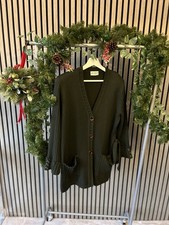 Ladies  vintage Grazia khaki green merino wool cardigan uk12