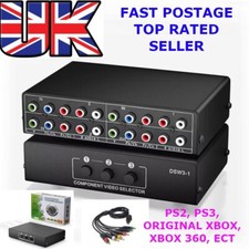 RGB Component Switcher Box 3 in 1 Out Switcher Selector Connect 3 Consoles To TV