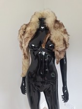 True vintage 1950s full body fox fur stole scarf collar taxidermy