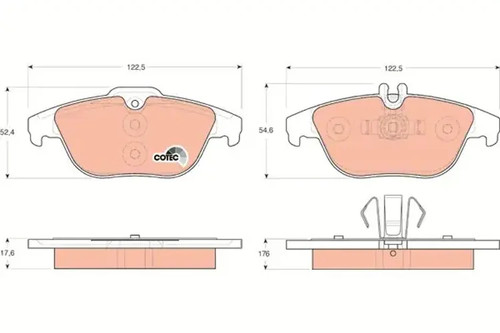 Brake pads gdb1738 trw - brake,