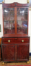 OFFER  EXCEPTIONAL  GILT LION FEET GEORGIAN ANTIQUE MAHOGANY SECRETAIRE BOOKCASE