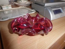 Stunning multi coloured  studio art glass bowl decoration heavy