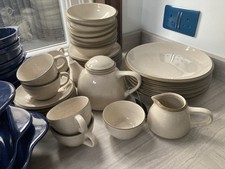 New Kalahari Sands Full Dinner & Tea Set for 6 Oatmeal 34 Piece Gourmet's Pride