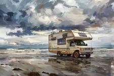 Camper van Motorhome Canvas Picture Print Wall Art