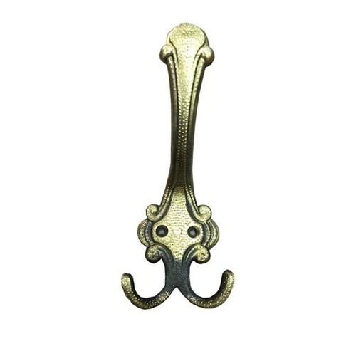 Antique brass double - coat, hook