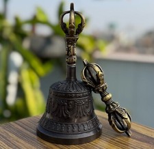 Bell with Bajra and Prayer Flag Handmade in Nepal