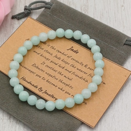 Jade bracelet stretch fit - jade,