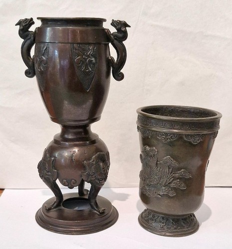 Bronze japanese pot demon - pot, 3