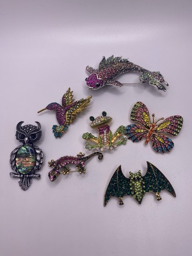 Brooch pins lot rhinestone - 7-brooch,