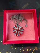 Butler and Wilson Union Jack Heart Necklace Queen Jubilee