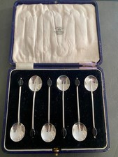 Lovely Set of Solid Silver 1923 Birmingham Mappin and Webb Coffee Bean Spoons