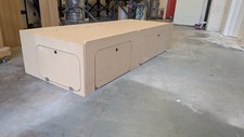 Sliding camper van bed storage - camper,
