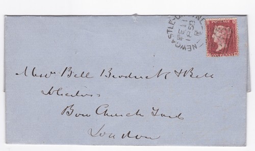 1858 fine penny red - qv,