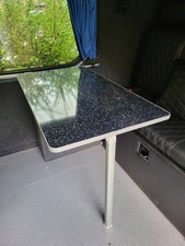 Campervan Table - Folding Leg - 1m wide - Black Marble Caravan Motorhome