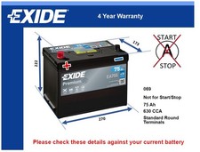 Battery fits LEXUS IS250 SC430 RC300h GS300h GS300 IS300 IS200 Exide 069