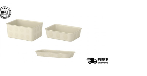 Ikea plastic storage box beige - ikea,