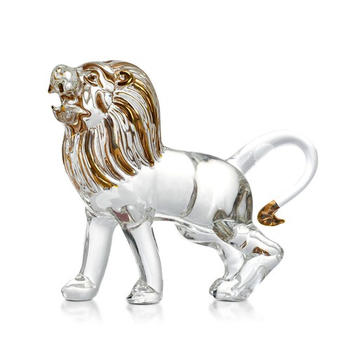 Crystal lion figurine glass - crystal,
