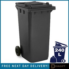 240L BLACK WHEELIE BIN FOR